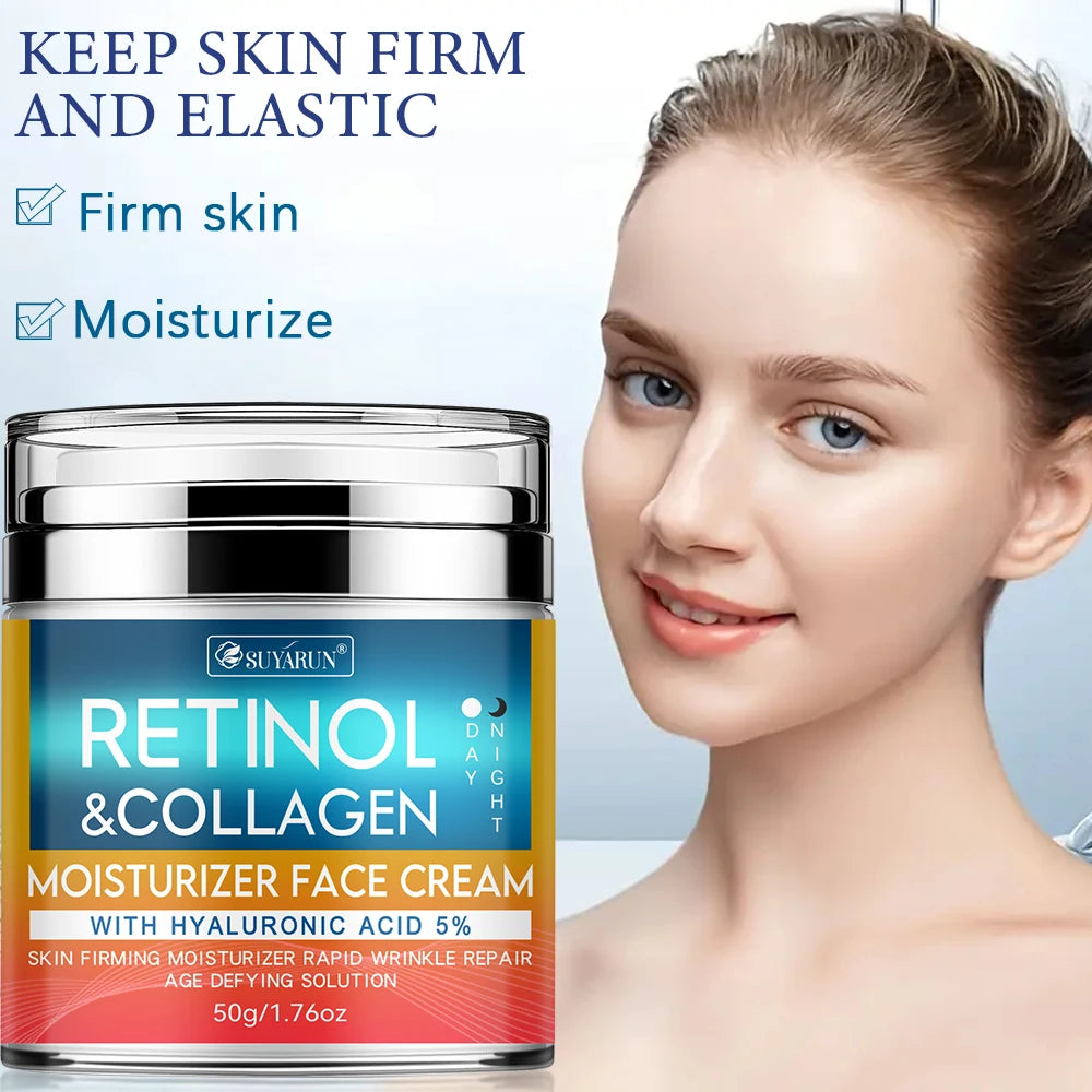 SUYARUN Retinol And Collagen Face Cream Anti-Aging Deep Hydration Moisturizer Firming Youthful Glow Skin Care for Face. Peaceful Pleasures Health and Wellness