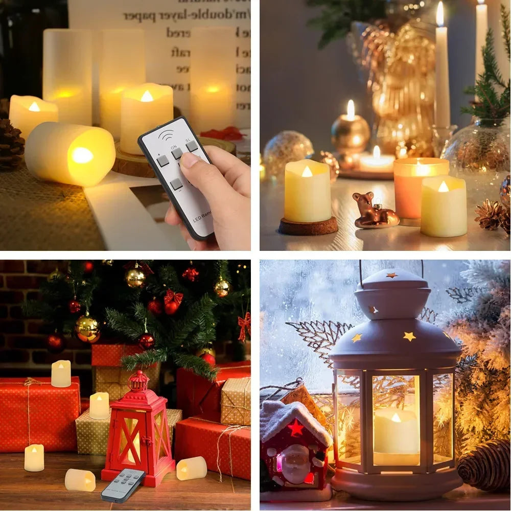 Pack of 12/24 Rechargeable Flameless Candles with Lampshade Flickering LED Electric Tea Lights Timer Remote USB Charging Candles Peaceful Pleasures Health and Wellness