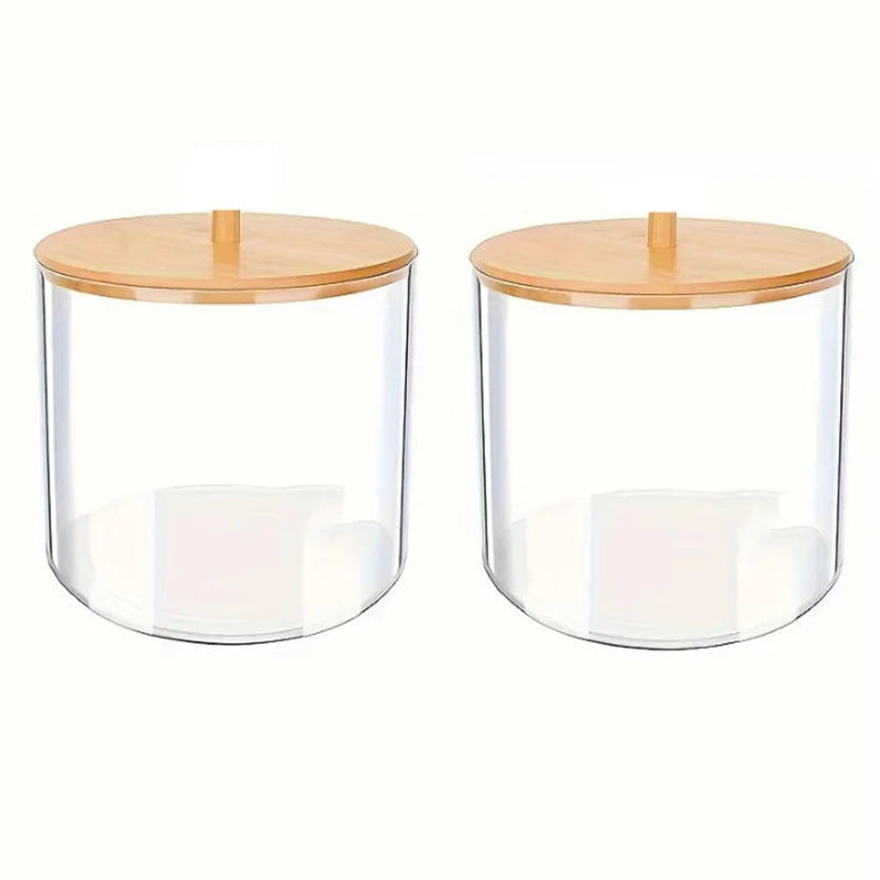 Laundry Pods Container with Scoop – Round Storage Box for Detergent Powder & Dryer Sheet Holder
