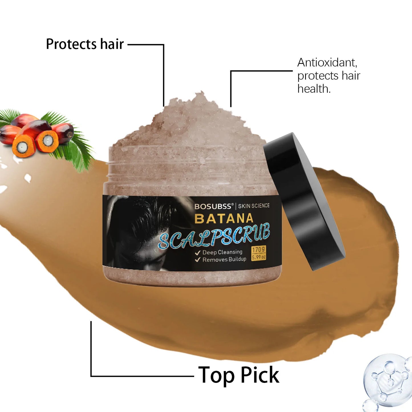 Batan Oil Hair Scrub – Deep Cleansing Scalp Massage Cream