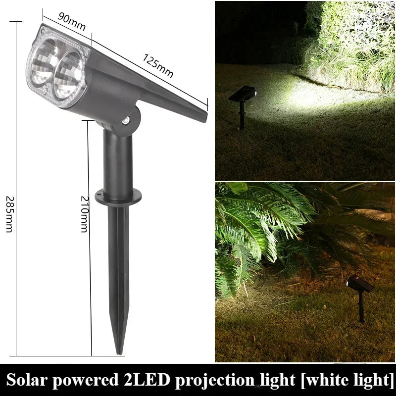 2-LED Solar Spotlight – IP65 Waterproof Outdoor Garden Light