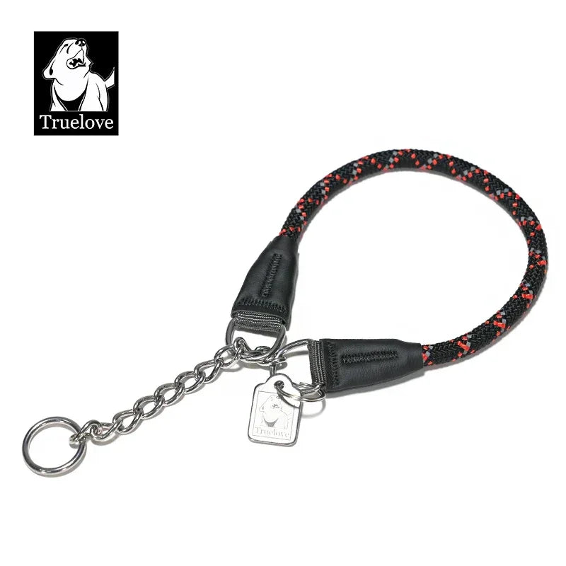 Truelove P-Chain Reflective Nylon Dog Collar TLC5373 Peaceful Pleasures Health and Wellness Black Orange XXL China Mainland