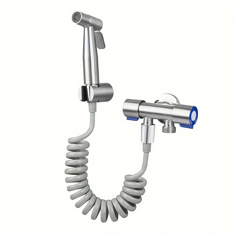 High-Pressure Handheld Shower Kit | Stainless Steel + 4.8ft Hose
