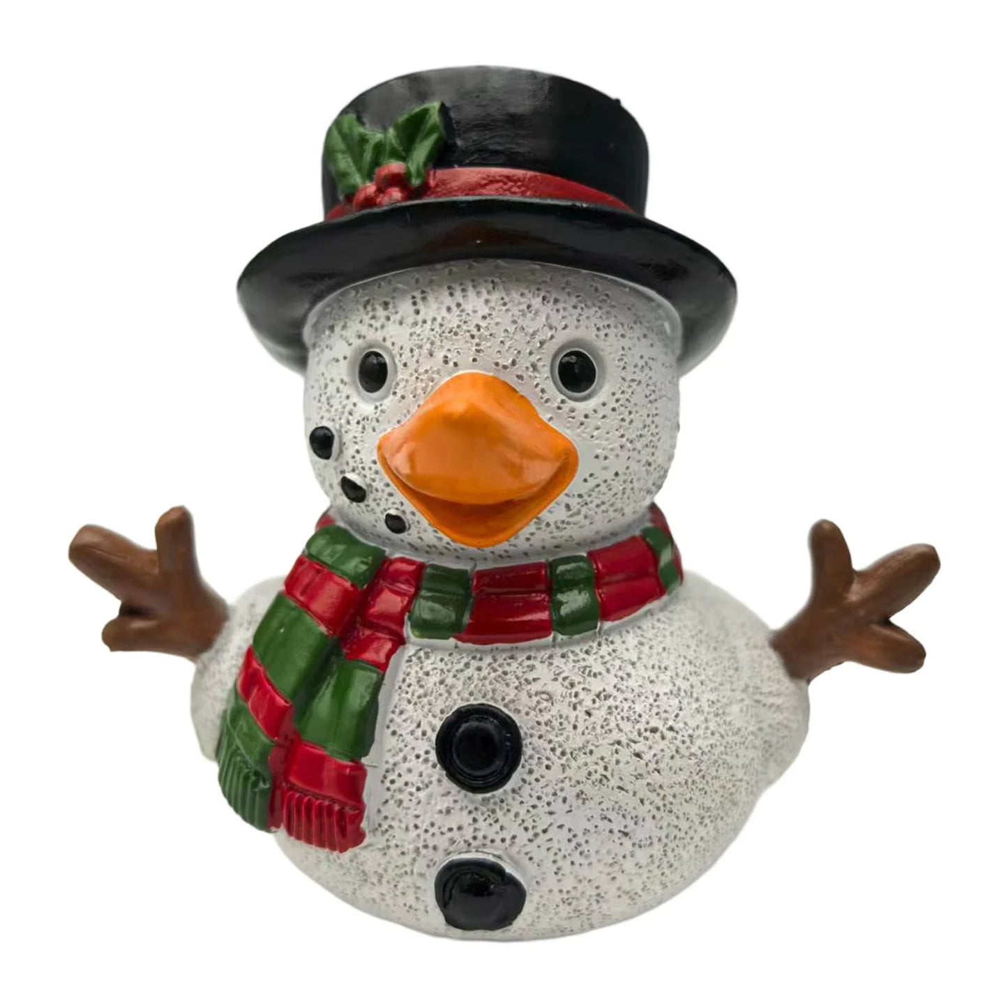 New Creative Independent Station Christmas Style Duck Resin Craft Ornament Suitable for Home Desktop and Courtyard Decorations Peaceful Pleasures Health and Wellness Snowman Duck