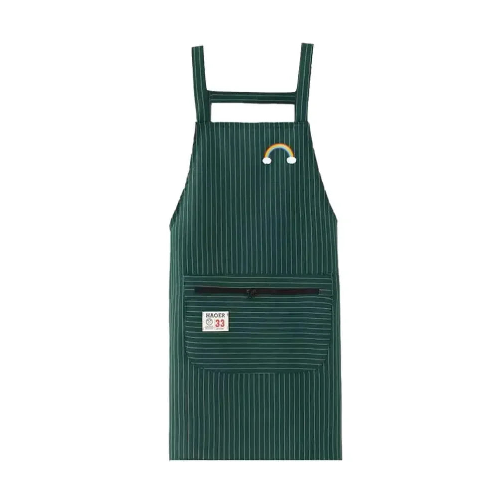 Waterproof Anti-Oil Kitchen Apron with Zipper Pocket | PVC