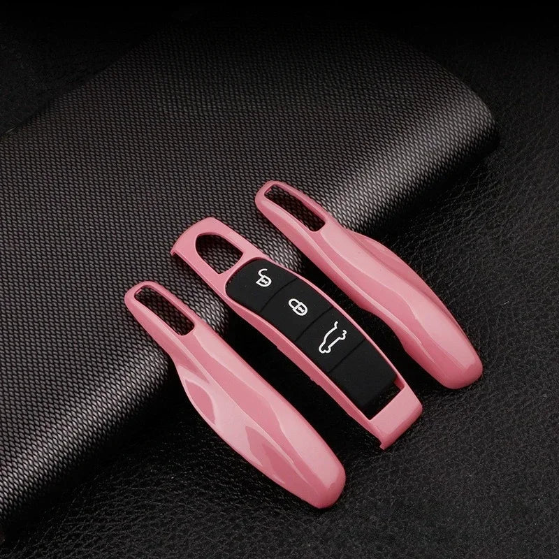Car Smart Remote Key Case Fob Covers Set Shell for Porsche Panamera Spyder Carrera Macan Boxster Cayman Cayenne 911 970 981 991 Peaceful Pleasures Health and Wellness Pink