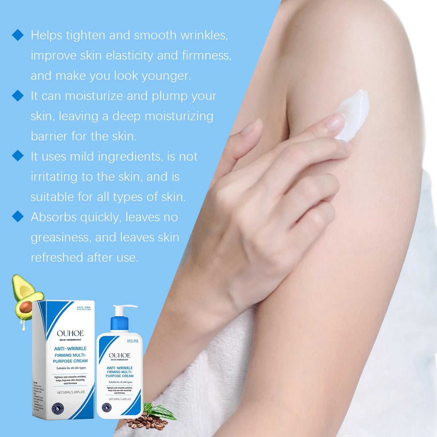 OUHOE Moisturizing Cream Hydrating and Moisturizing Enhance Skin Elastic Moisturizing Gloss Refreshing Skin Rejuvenation Skin Ca Peaceful Pleasures Health and Wellness