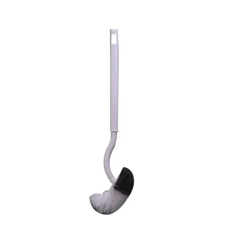 S-Shape Long Handle Toilet Brush – Wall-Mounted Soft Bristles