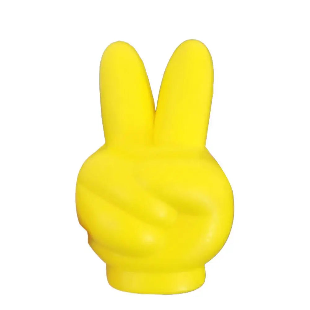 Funny Peace Sign Car Antenna Topper – Yellow PVC Ornament