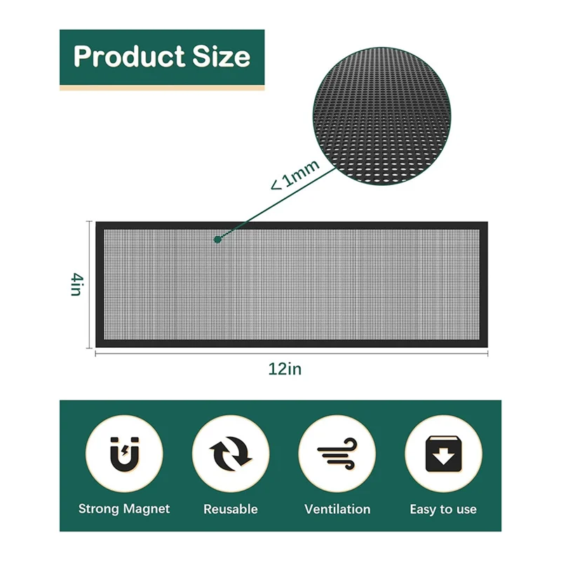 Y51A-Magnetic Register Covers Air Vent Covers Mesh Vent Covers For Home Floor Ceiling Catch Debris Hair Insect Peaceful Pleasures Health and Wellness