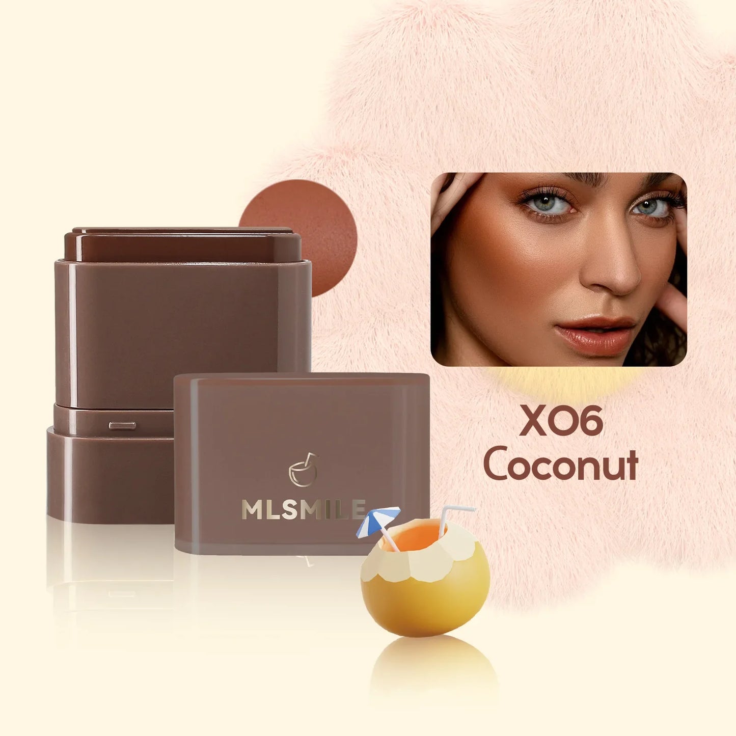 MLSMILE 2-in-1 Cream Blush Stick – Lip, Cheek & Highlight
