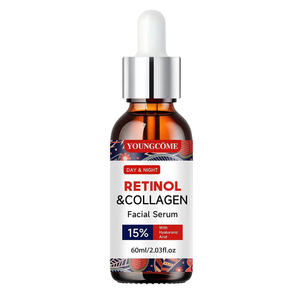 Retinol Collagen Facial Serum with Hyaluronic Acid - Daily Hydrating Skin Care for All Skin Type Peaceful Pleasures Health and Wellness 60ml