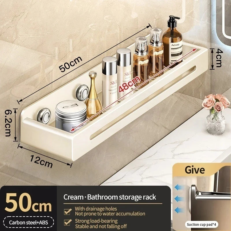 No-Drill Suction Cup Bathroom Shelf | Wall Mount Storage Rack