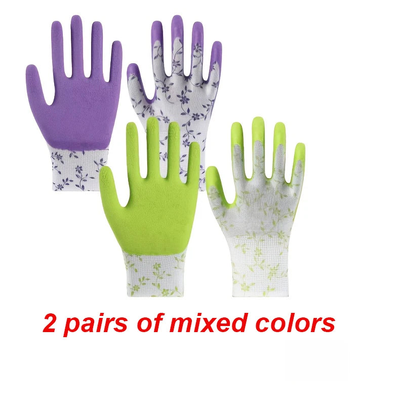 2 Pairs Nylon Gardening Gloves Women's Suitable Garden Planting