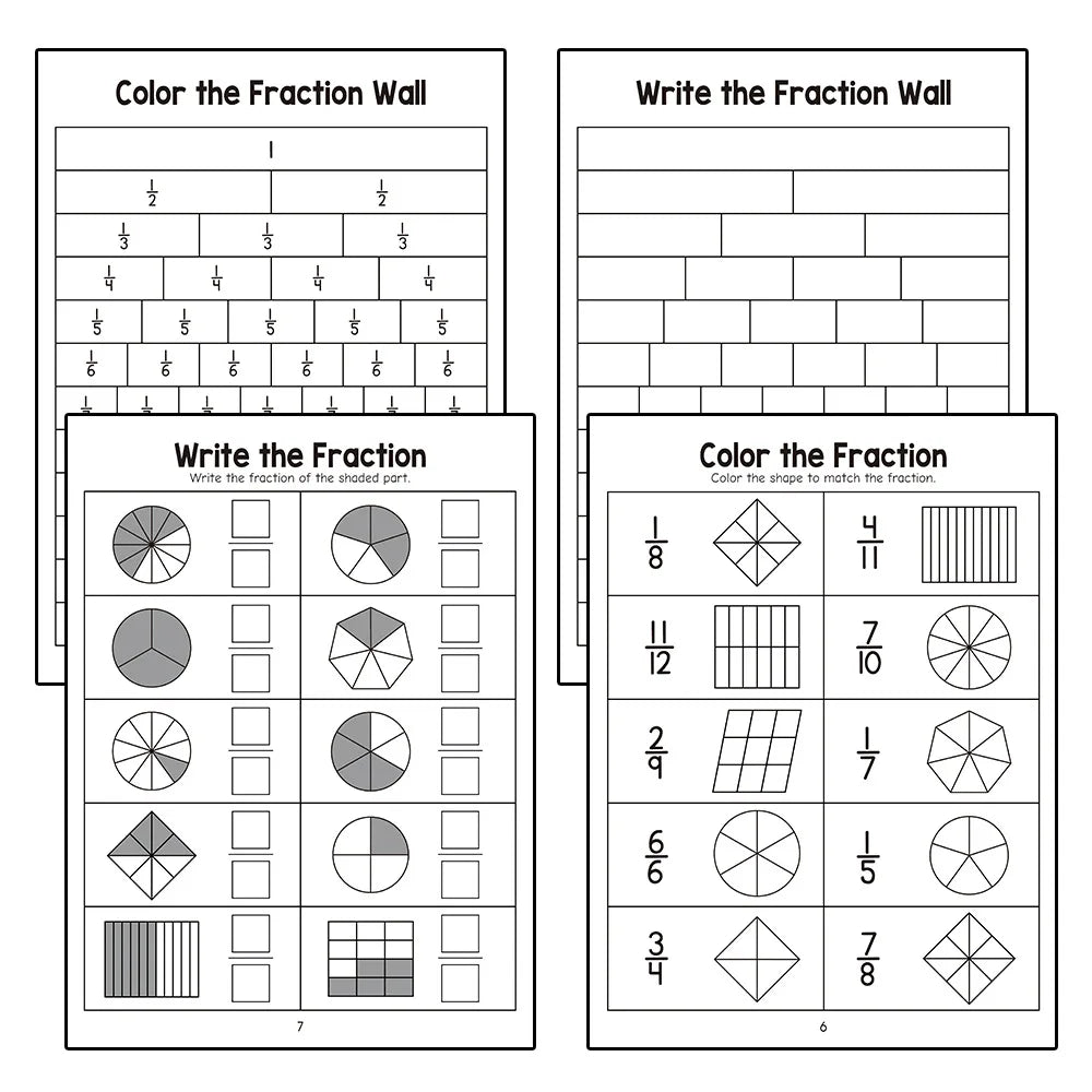 Basic Fraction Learn Practice Training Workbook Fact Teacher Teaching