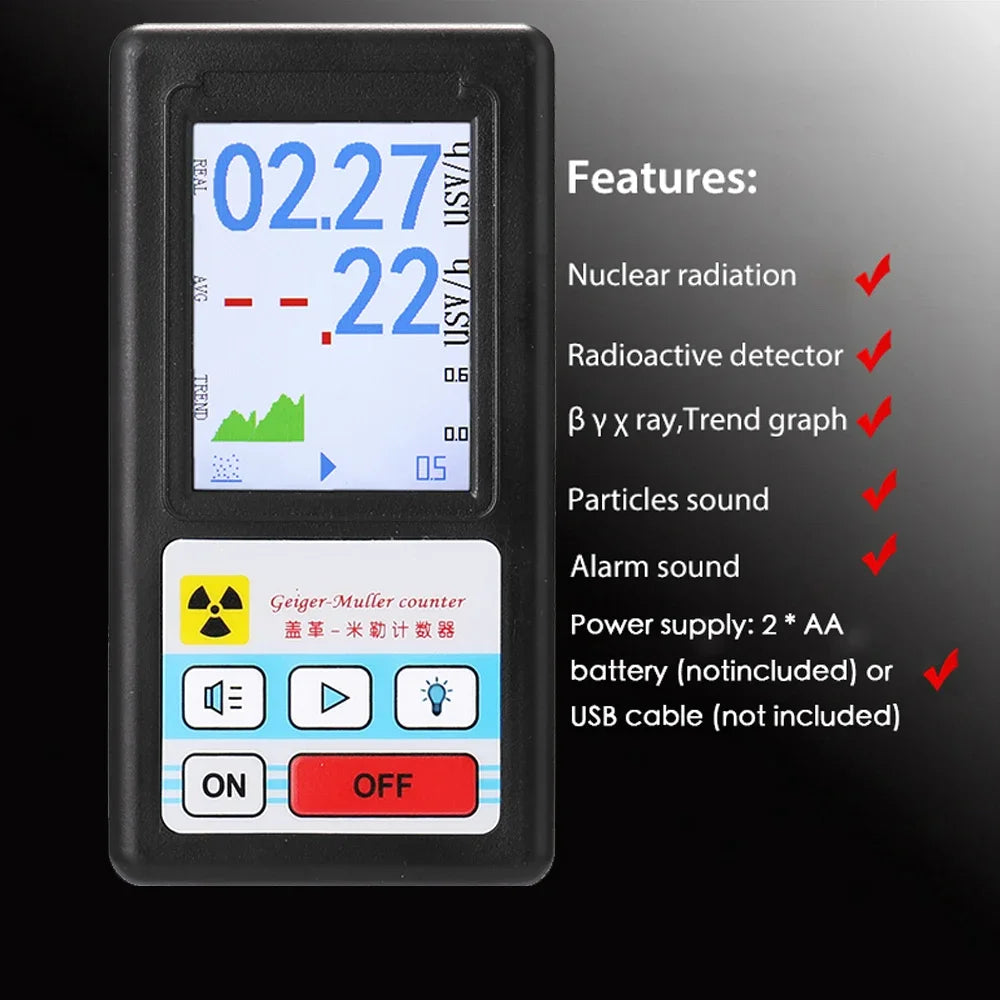 BR-6 Geiger Counter Nuclear Radiation Detector Personal Dosimeter X-ray Beta Gamma Detector LCD Radioactive Tester Marble Tool Peaceful Pleasures Health and Wellness BR-6 1