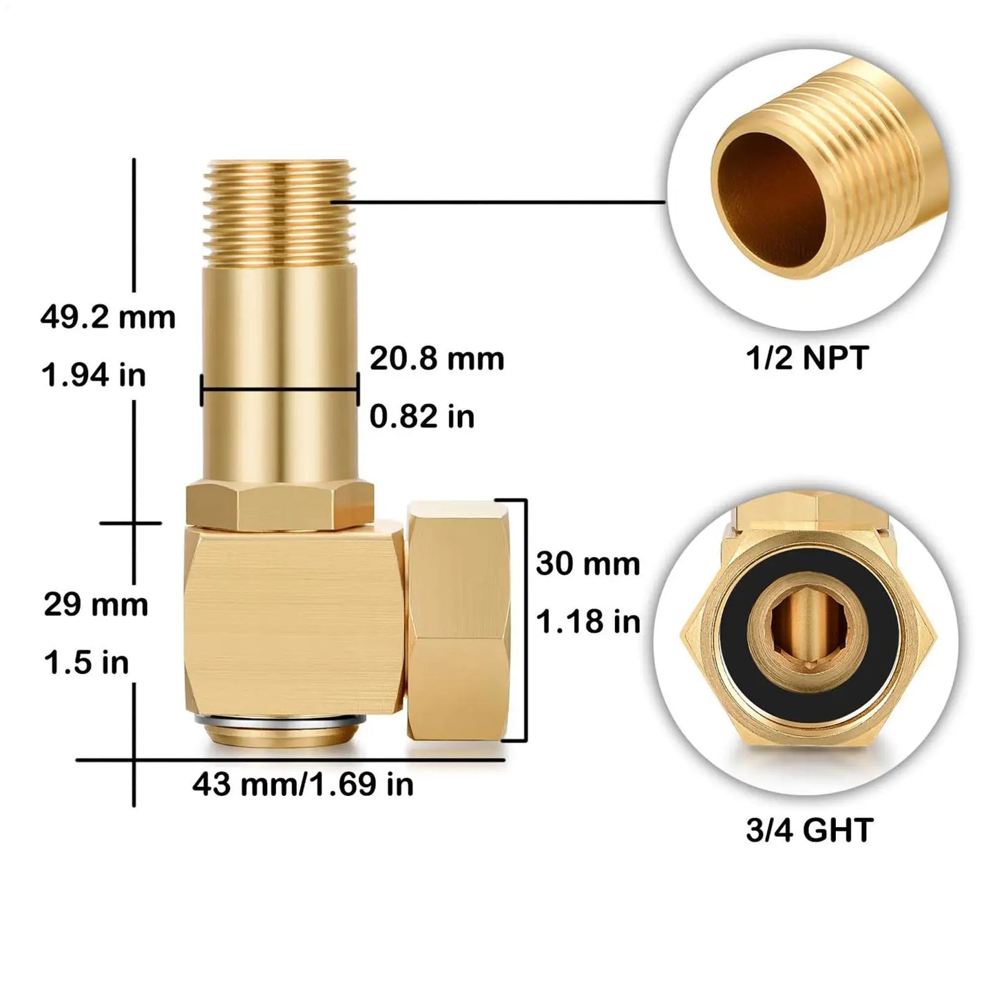 Hose Swivel Connector Rotating Pipe Fitting Rotatable Hose Elbow Replacement For Garden Lawn Patio Backyard Outdoor Sideway Peaceful Pleasures Health and Wellness