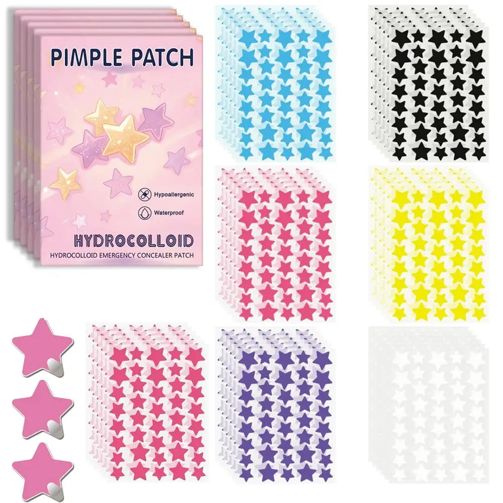 1400-Count Star Hydrocolloid Pimple Patches – Assorted Sizes