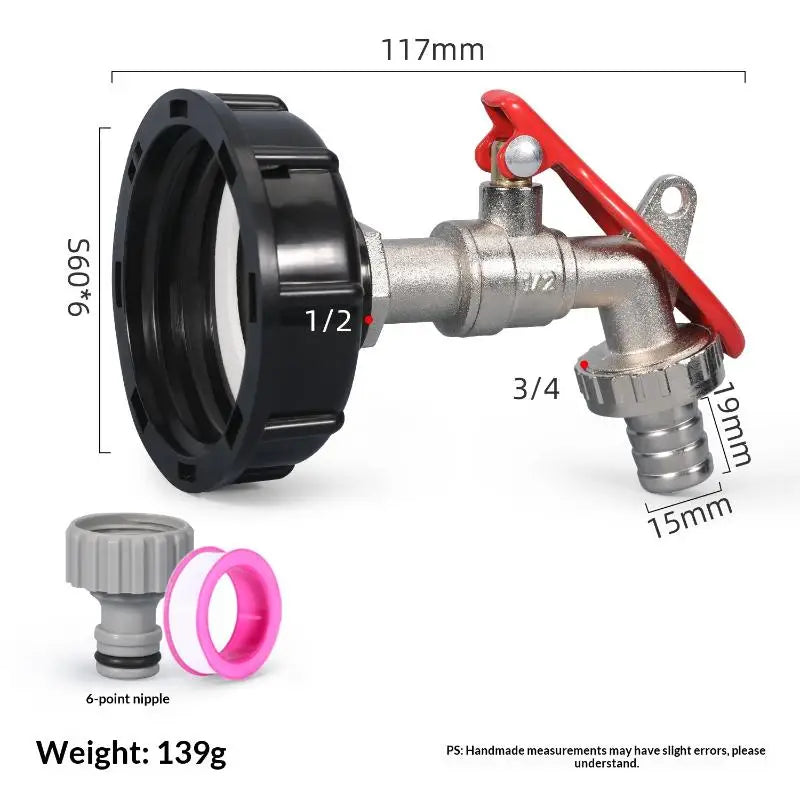 IBC Tank Valve Faucet with Lock – 1/2 Inch Zinc Alloy Tap