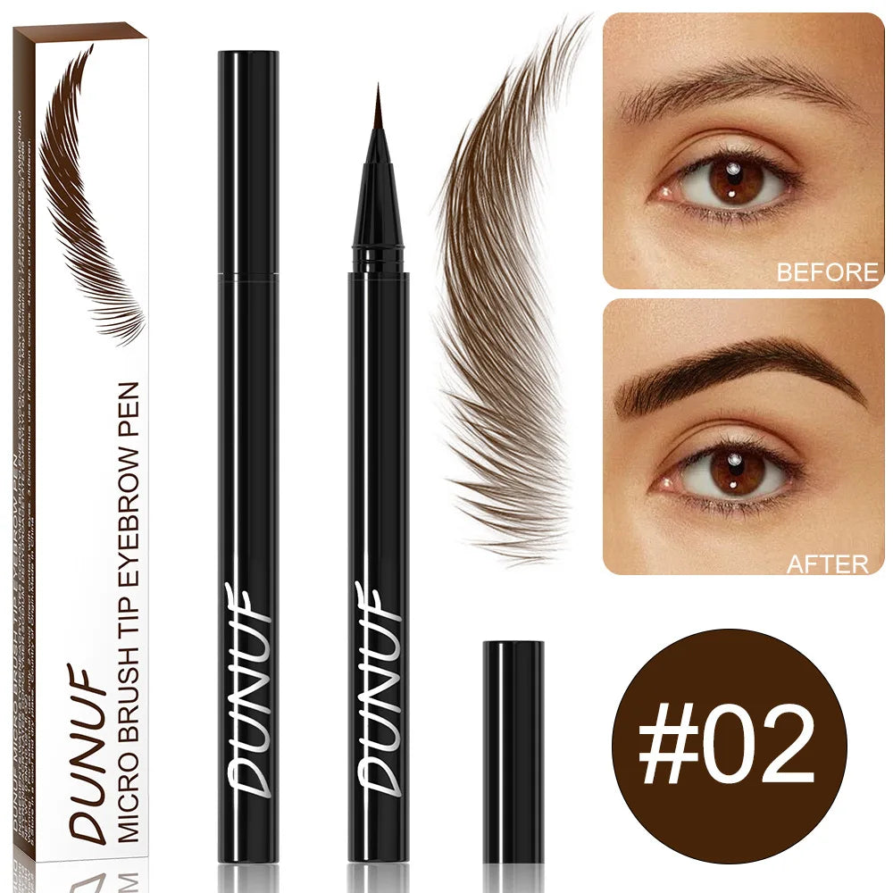 DUNUF Ultra-Fine Waterproof Liquid Eyebrow Pencil – Black & Brown