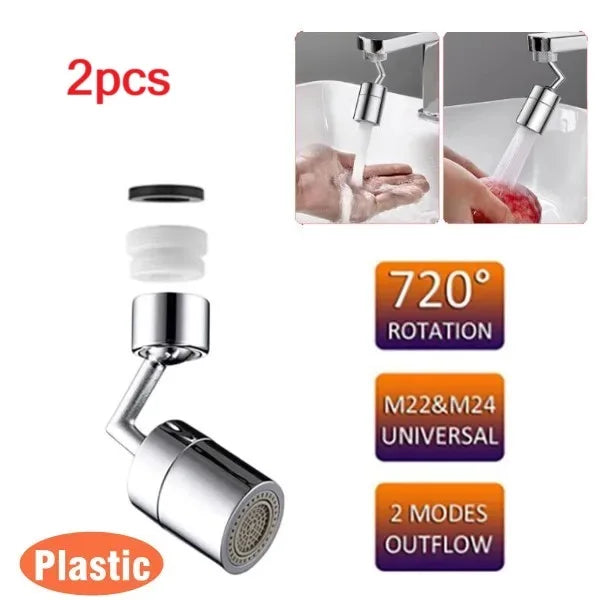 720° Rotating Faucet Extender – Splash-Proof Sprayer Aerator