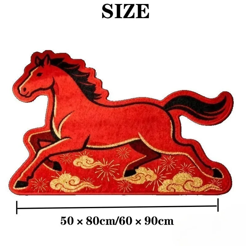 2026 Year of the Horse Crystal Velvet Rug – Stain Resistant