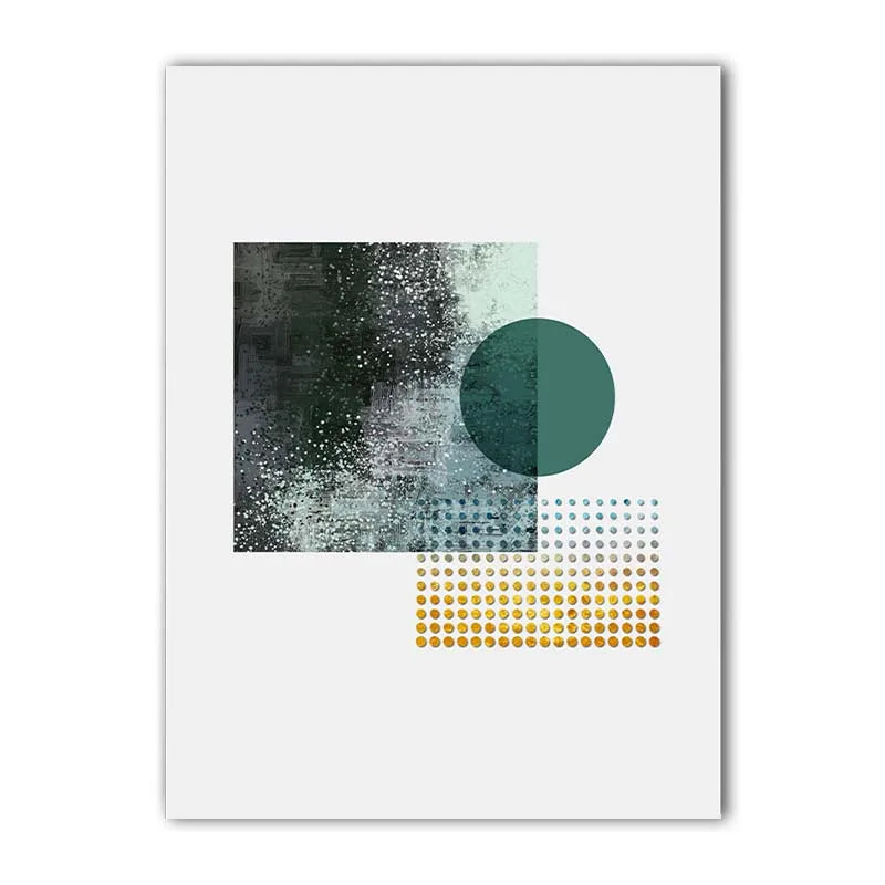 Nordic Geometric Canvas Wall Art | Green Yellow Abstract Print Canvas Wall Art Peaceful Pleasures Health and Wellness 03 20x25cm No Frame China Mainland