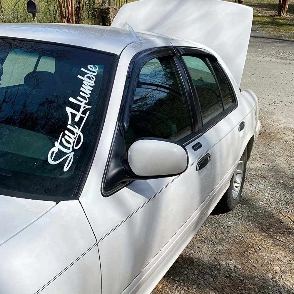 Stay Humble Sticker for Car and Truck Windshields Large Peaceful Pleasures Health and Wellness