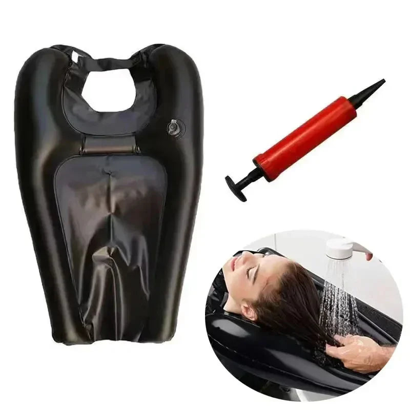 1Set Inflatable Shampoo Basin Hair Washing Basin for Pregnant Women Elderly PVC Foldable Portable Shampoo Pad Spa Tub Peaceful Pleasures Health and Wellness Black set
