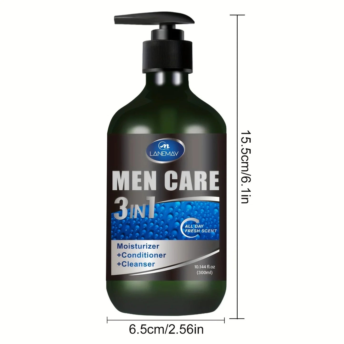 Men's 3-in-1 Body, Hair & Face Wash | Plant-Based Cleanser