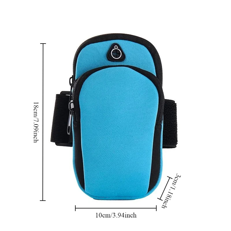 Outdoor Cycling Sports Arm Bag Portable Storage Bag Arm Bag Design Peaceful Pleasures Health and Wellness blue 10x18x3cm