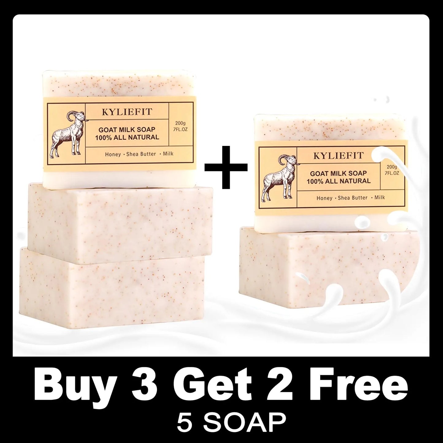 AILKE Organic Goat Milk Soap Bar | Honey & Shea Butter