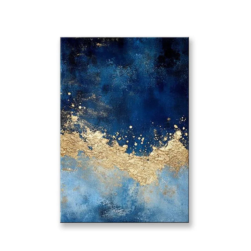 Abstract Hand Drawn Wall Hanging Painting, Gold Foil, Living Room Decoration, Corridor Mural, Sofa Background, High Quality Peaceful Pleasures Health and Wellness