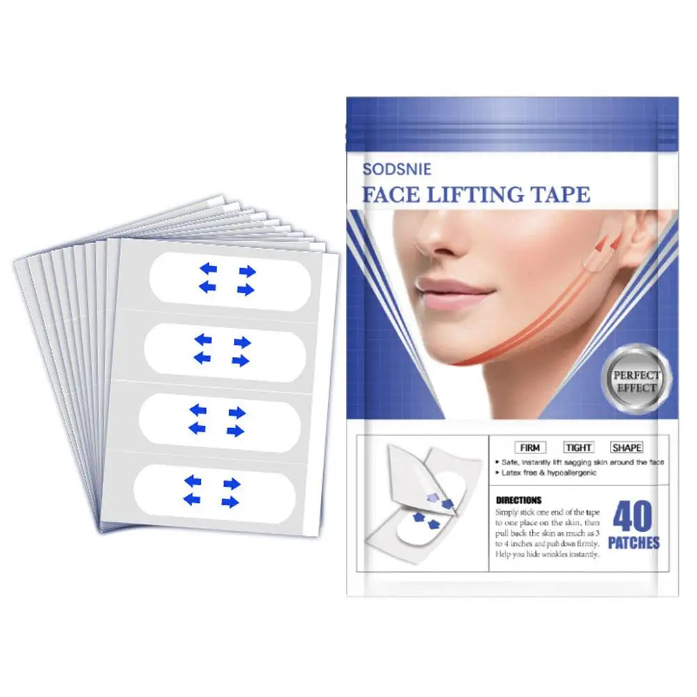 Eelhoe 40-Piece Invisible Face Lift Tape – Waterproof V-Line Lifting Stickers & Adhesive Face Patches for Instant Lift Peaceful Pleasures Health and Wellness 40 patches-a