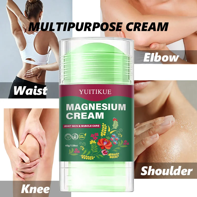 Yuitikue Magnesium Cream Stick, 45g Joint Skin & Muscle Care Cream with Plant Extracts, Soothing Relief for Sore Muscles Peaceful Pleasures Health and Wellness