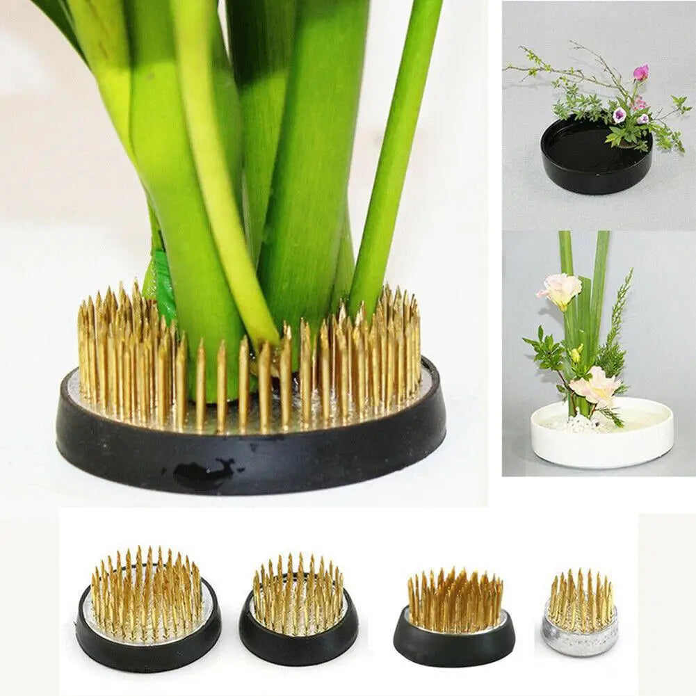Round Ikebana Kenzan Flowers Base Holder Spiky Frog Fixed Tool Floral