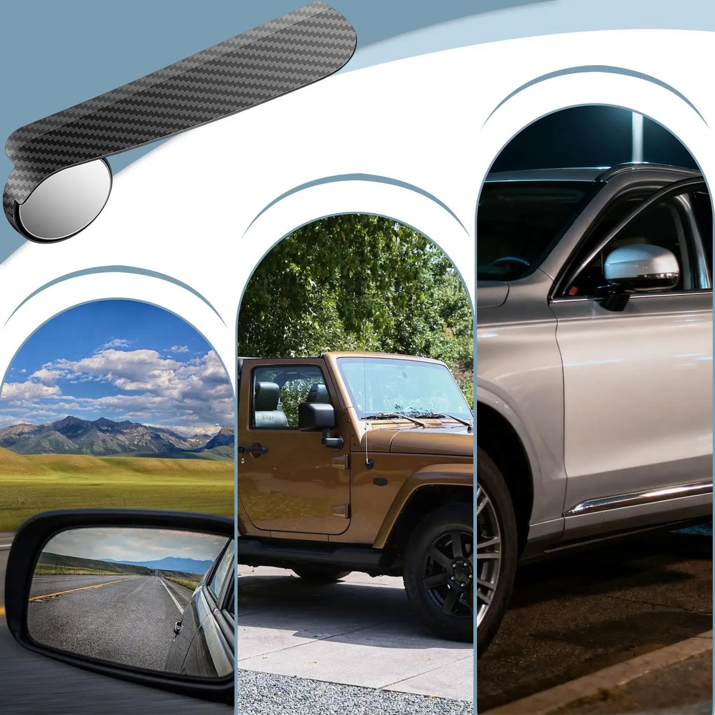 2PCS Side Mirror Rain Visor Guards With Blind Spot Universal Adjustable Rainproof Shield Wide Angle Eyebrow Visor Exterior parts Peaceful Pleasures Health and Wellness