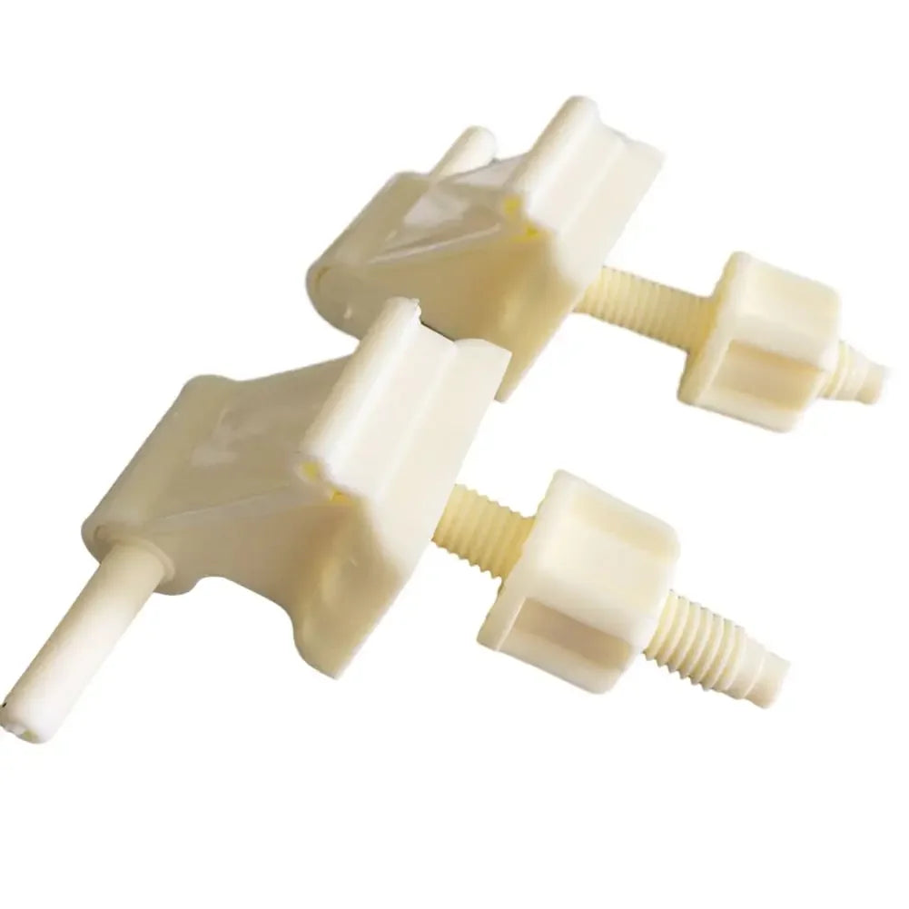 White Plastic Toilet Seat Hinge Replacement Kit – 1 Pair