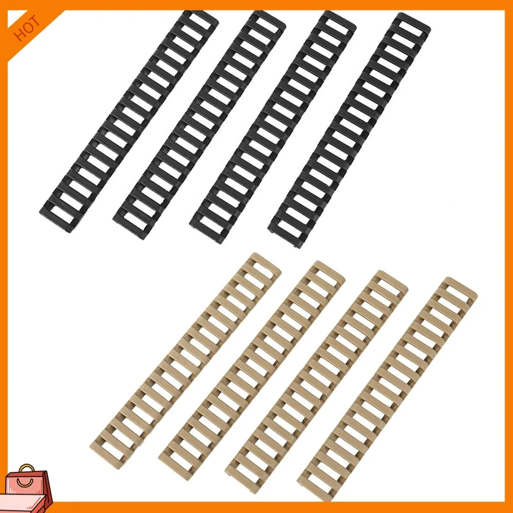 4-Pack CS Black Heat Resistant Rifle Handguard Protector Rubber Ladder Rail Cover Weaver Picatinny Rail toy Airsoft Guns Hunting Peaceful Pleasures Health and Wellness 8pcs