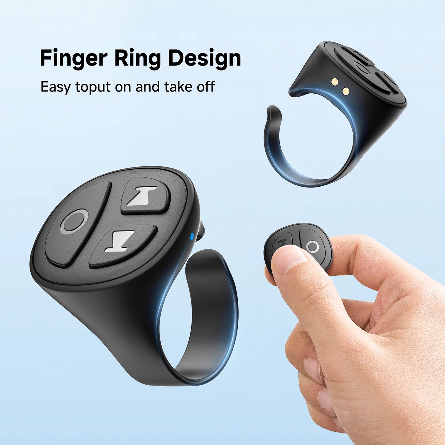 Bluetooth Scrolling Ring Remote for TikTok, Kindle & Camera