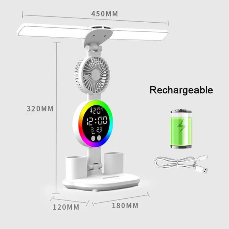RTONTR Eye Protection Desk Lamp with Fan & USB Charging
