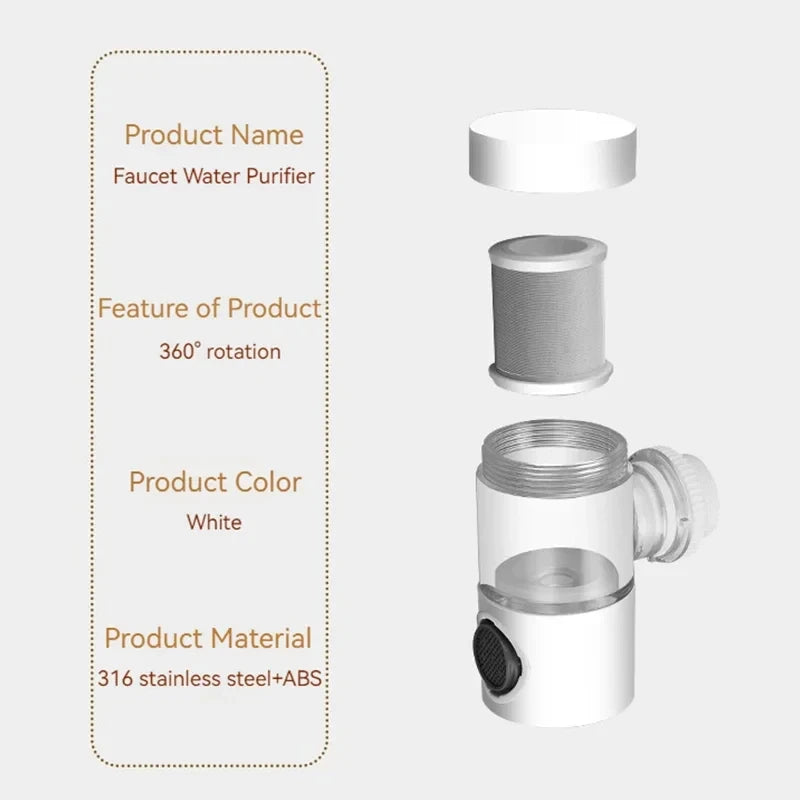 HOEFISHFaucet Filter Splash Proof Tap Water Purifier Filtration And Pressurization 720 Degree Rotating Universal Extension Nozzl Peaceful Pleasures Health and Wellness