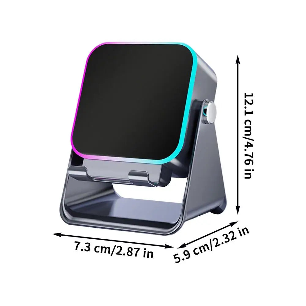 Folding Phone Stand with Bluetooth Speaker & LED Light – 10W Phone Stand Speaker Peaceful Pleasures Health and Wellness B