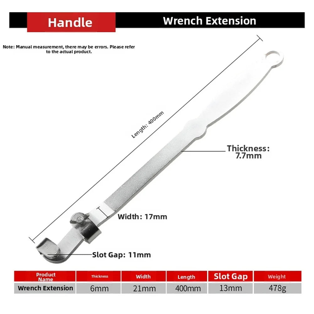 High Carbon Steel Wrench Extension Bar | Hex End Red Handle