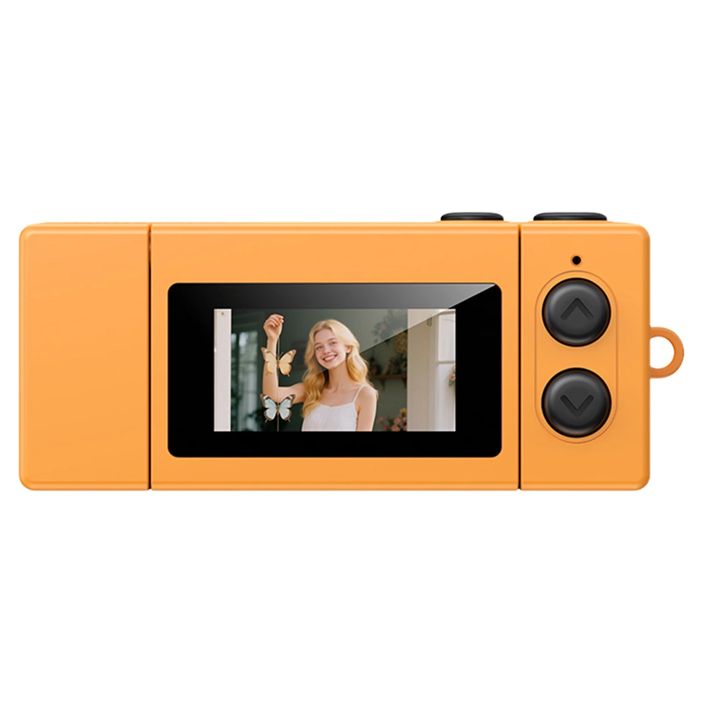 Retro Small Video Recorder Camcorder 1080P Portable Thumb Camera Support Memory Card for Beginners Teens and Adults Peaceful Pleasures Health and Wellness Orange