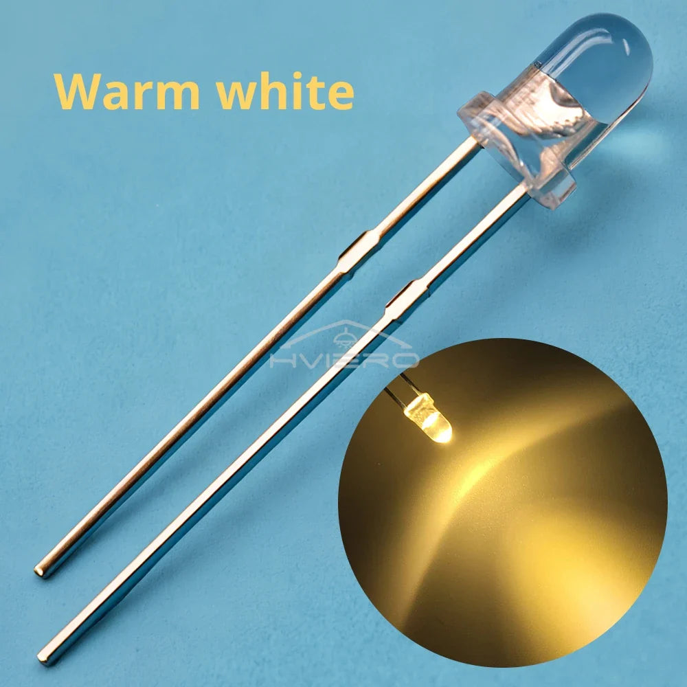 100Pcs 3mm LED Diode Assortment Kit – Ultra Bright Multi-Color