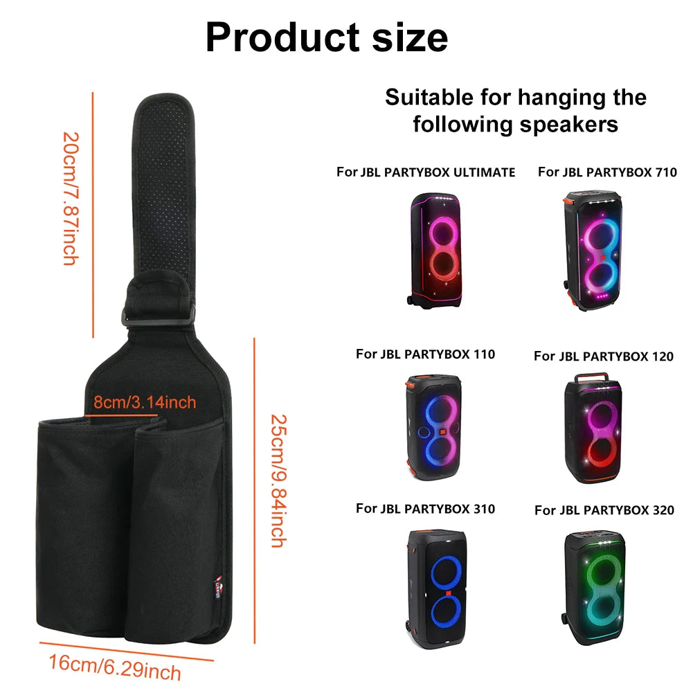 900D Thickened Nylon Mic Organizer for jbl PartyBox Series 110/120/310/320/710/Ultimate Built-in PP Board Anti-Slip Strap Holder Peaceful Pleasures Health and Wellness