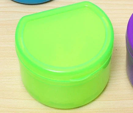 Cleaning and Storage Box for Denture and Orthodontic Retainer, Hanging Net Container Peaceful Pleasures Health and Wellness green
