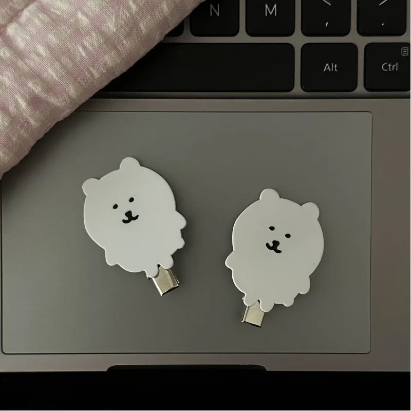 3pcs Cute White Bear Hair Clips – Fluffy Cartoon Barrettes for Women Hair Clip Peaceful Pleasures Health and Wellness