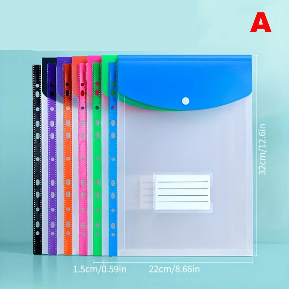 Plastic Envelope Adhesive Snaps 11 Holes File Folder Expansion Bag 2